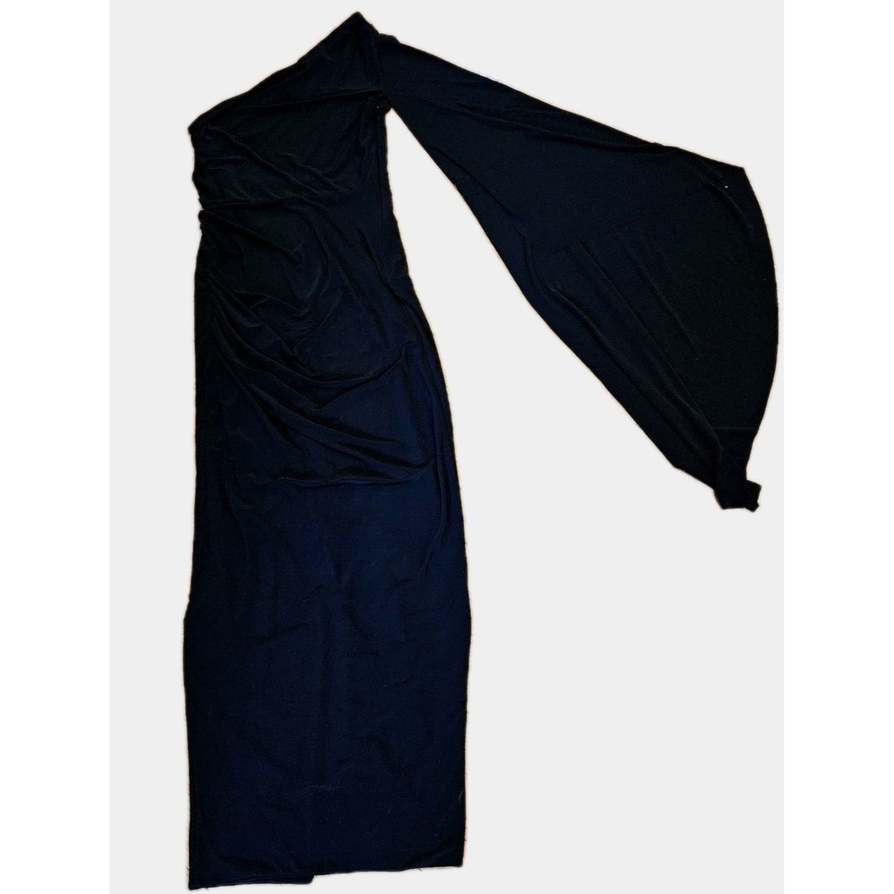 Club L London Black One‑Shoulder Ruched Gown • Floor Length Luxe Gala - Picture 4 of 13